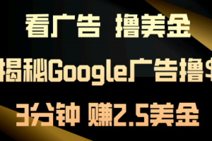 看广告，撸美金！3分钟赚2.5美金