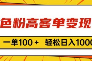 色粉高客单变现，一单100＋ VX加到烦