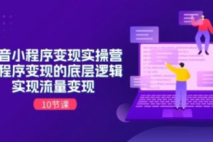 抖音小程序变现实操营，小程序变现的底层逻辑，实现流量变现