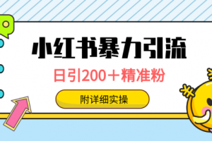 小红书暴力引流大法，日引200＋精准粉，一键触达上万人