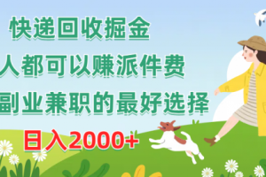快递回收掘金，人人都可以赚派件费，新人副业兼职的最好选择