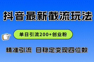 2024年抖音评论区最新截流玩法，日引200+创业粉