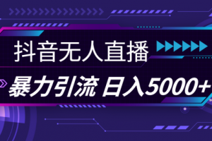 抖音无人直播，暴利引流，日入5000+