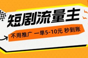短剧流量主，不用推广，一单1-5元，一个小时200+秒