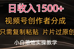 视频号创作者分成，只需复制粘贴，片片过原创