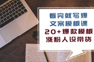 看完就写爆的文案模板课，20+爆款模板 涨粉人设带货（11节课）