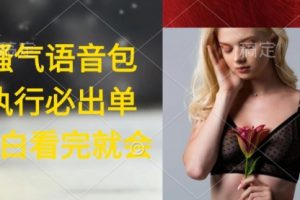 日入2000+，超火骚气语音包，小白看完课程就能马上实操