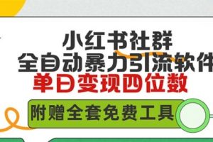 小红薯社群全自动无脑暴力截流，日引500+精准创业粉