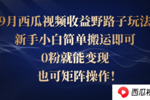 西瓜视频收益野路子玩法，新手小白简单搬运即可
