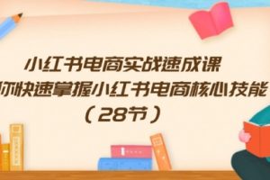 小红书电商实战速成课，让你快速掌握小红书电商核心技能