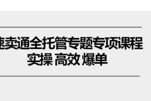 速卖通全托管专题专项课程，实操 高效 爆单（11节课）