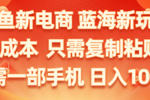闲鱼新电商,蓝海新玩法,0成本,只需复制粘贴,小白轻松上手