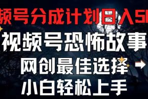 视频号分成计划，每天5分钟轻松月入500+，恐怖故事赛道