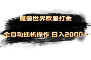 魔兽世界欧服最新玩法，单机日入1000+，矩阵操作