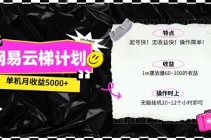网易云梯计划网页版，单机月收益5000+！可放大操作