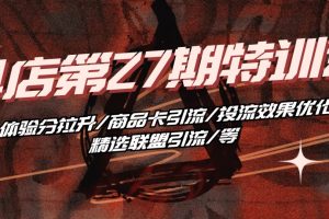 抖店·27特训营 体验分拉升/商品卡引流/投流效果优化/精选联盟引流/等