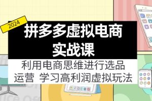拼多多虚拟电商实战课：虚拟资源选品+运营，高利润虚拟玩法