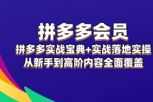 拼多多实战宝典+实战落地实操，从新手到高阶内容全面覆盖