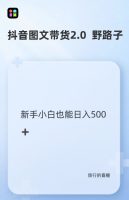 抖音图文带货野路子 2.0 玩法，暴力起号，单日收益丰厚，小白轻松上手！