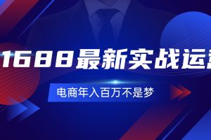 1688最新实战运营 0基础学会1688实战运营，电商年入百万不是梦