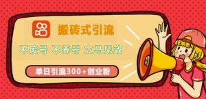 快手搬砖式引流：不废号不养号，立马见效，单日引流300+精准创业粉！