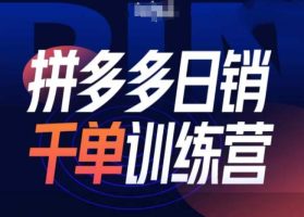 拼多多日销千单训练营第 31 期：微付费带免费流玩法，助您销量飙升
