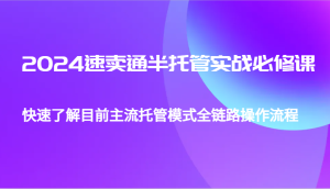 2024 全球速卖通半代管 0 到 1 实战演练必修课：全链路营销操作步骤大解析