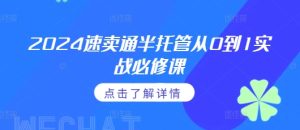 2024 速卖通半托管实战精修课：0 到 1 深度教学，通投广告 + 政策全掌握