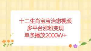 十二生肖宝宝治愈视频：多平台涨粉变现，单条播放2000W+