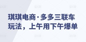琪琪电商·多多三联车玩法：上午用下午爆单