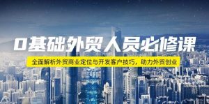0基本外贸人员必修课程：深度剖析出口外贸商业定位与寻找客户方法，助推出口外贸自主创业