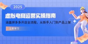 虚似电商运营实操手册，包含拼多多开店全过程，从初学者到商品上架