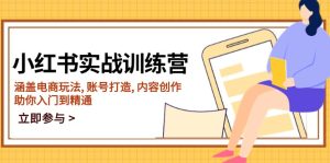 小红书的实战演练夏令营，包含电商玩法, 账户打造出, 内容生产, 帮助你入门到精通