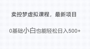 最新小众新项目，运用大家猎奇的心理状态卖控梦虚拟课程，0基本新手都可以轻松日入好几张
