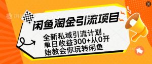 闲鱼平台挖金私域引流方案，从0逐渐轻松玩闲鱼平台，第二职业还可以赚到全职的薪水