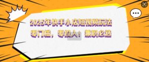 2025年快手小店小视频游戏玩法，零门槛，零资金投入，做兼职首选【揭密】