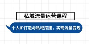 私域流量运营课程内容，本人IP塑造与公域构建，推动学生完成数据流量变现