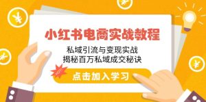 小红书电商实战演练实例教程：私域引流与转现实战演练，揭密上百万公域交易量窍门