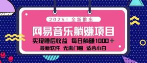 2025全新网易云音乐躺着赚钱新项目 每日数分钟 轻轻松松3万
