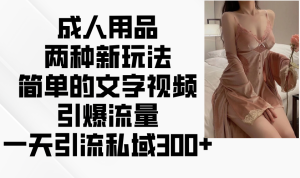 两性用品二种新模式，文字描述短视频引爆流量，一天引流方法公域300