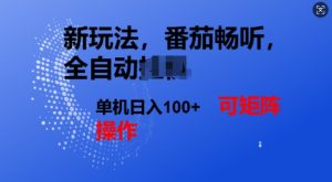 番茄畅听自动式新模式，完成了单机版日入1张，可引流矩阵