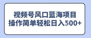 视频号风口蓝海项目，中老年人的流量密码，操作简单轻松日入多张
