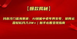 抖音冷门蓝海赛道：AI赋能中老年养生号，矩阵运营轻松月入过W+新手必看变现指南