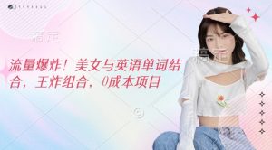 总流量发生爆炸，美女和英文单词融合，王炸组合，0成本项目