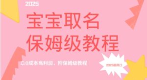 2025新风口项目宝宝取名，0成本高利润，附保姆级教程