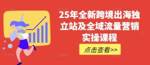25年全新升级跨境出海自建站及全域流量营销推广实操课程，跨境电商电商独立站TIKTOK全域营销普通货物运输物流游戏玩法全集