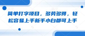 简易电脑打字新项目，能者多劳，轻轻松松易上手新手入门都可以入门