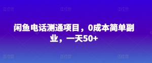 闲鱼平台手机测通新项目，0成本费简易第二职业，一天50