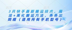 3月快手最新运送技术性，法术 装饰运送方式，一条条出合照（可用全部手机的型号）