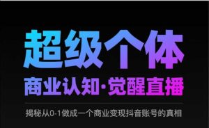 2025超级个体商业服务认知能力·提升直播间，揭密从0-1做成一个商业化变现抖音帐号背后的真相
